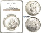 R206, Canada, George V, Dollar 1935, Silver, NGC MS65 Fully frosted!