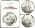 R207, Canada, George V, Dollar 1936, Silver, NGC MS63 Fully frosted!