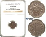 R231, Switzerland, 1 Rappen 1894-B, Bern, NGC MS64BN (Pop 1/1, No Finer)