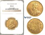 R302, Canada, George V, 10 Dollars 1912, Gold, NGC MS62