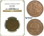 R345, Australia, George V, Penny 1924 (M&S) NGC AU53BN