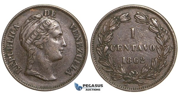 R363, Venezuela, 1 Centavo 1862, Nice (Few contact marks on Rev.)