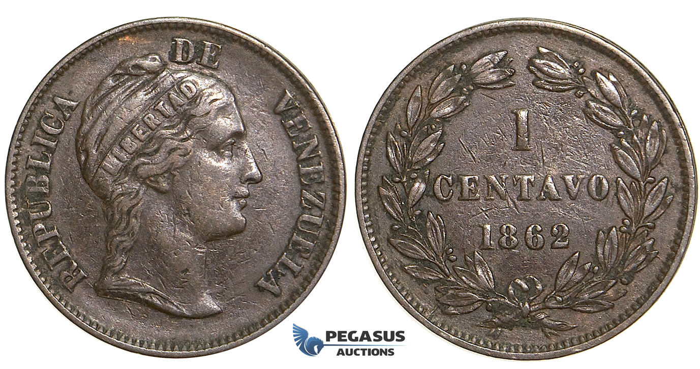 R363, Venezuela, 1 Centavo 1862, Nice (Few contact marks on Rev.)