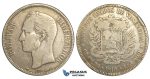 R368, Venezuela, 5 Bolivares 1910, Paris, Silver