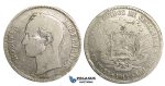 R369, Venezuela, 5 Bolivares 1912, Paris, Silver