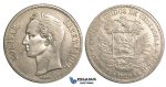 R371, Venezuela, 5 Bolivares 1929, Silver, Nice!