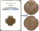 R374, Danish West Indies, Christian IX, 1 Cent (5 Bit) 1905, Copenhagen, NGC AU55BN