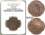 R379, Luxembourg, Guillaume III, 10 Centimes 1870 (Dot above B.) NGC MS63RB