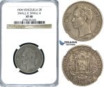 R395, Venezuela, 2 Bolivares 1904 (Small 0 Small 4) Silver, NGC XF40