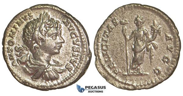 R397, Roman Empire, Caracalla (197-217 AD) AR Denarius (2.64g) Rome, Felicitas
