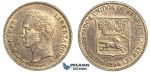 R402, Venezuela, 1/4 Bolivar 1894, Paris, Silver, High Grade, Dark toning (Light hairlines)