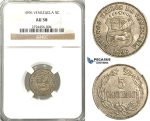 R422, Venezuela, 5 Centimos 1896, NGC AU58