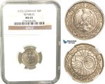 R428, Germany, Weimar, 50 Reichspfennig 1935-J, Hamburg, NGC MS65