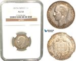 R437, Greece, George I, Drachm 1873-A, Paris, Silver, NGC AU58