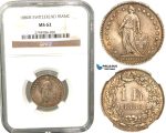 R444, Switzerland, Franc 1880-B, Bern, Silver, NGC MS62, Rare grade!