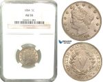 R445, United States, Libery Nickel (5 Cents) 1884, NGC AU55