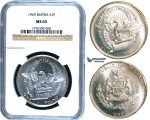R467, Biafra, Pound 1969, Silver, NGC MS65