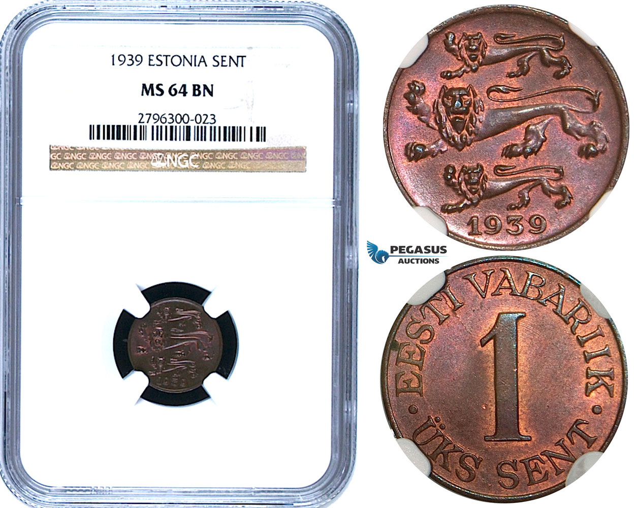 R471, Estonia, 1 Sent 1939, NGC MS64BN