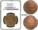 R494, German East Africa (DOA) 5 Heller 1909-J, Hamburg, NGC AU