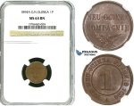 R495, German New Guinea, 1 Pfennig 1894-A, Berlin, NGC MS64
