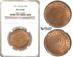 R51, Brazil, 40 Reis 1897, NGC MS64RB