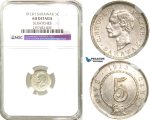 R578, Sarawak, C. Brooke Rajah, 5 Cents 1913-H, Heaton, Silver, NGC AU Det.