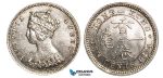 R603, Hong Kong, Victoria, 10 Cents 1874-H, Heaton, Silver, XF-UNC (Crude strike)