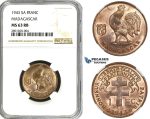 R626, Madagascar, 1 Franc 1943-SA, NGC MS63RB