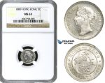 R644, Hong Kong, Victoria, 5 Cents 1889, Silver, NGC MS63