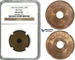 R645, Palestine, 10 Mils 1942, Bronze,  NGC MS63