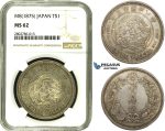 R678, Japan, Meiji, Trade Dollar Yr. 8 (1875) Silver, JNDA 01-12, NGC MS62, Rare Grade!