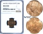 R694, Egypt, Fuad, 1/2 Millieme AH1351/1932-H, Heaton, NGC MS65RD
