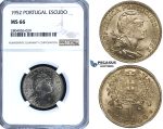 R703, Portugal, 1 Escudo 1952, NGC MS66