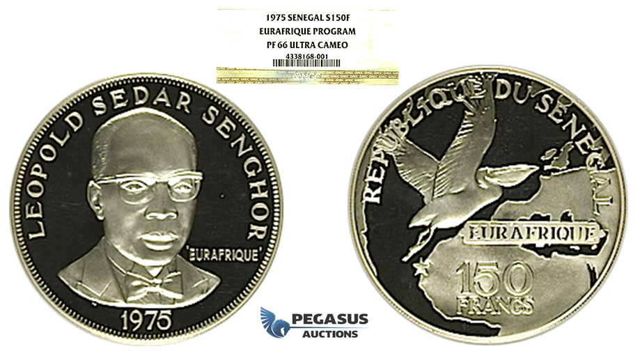 R715, Senegal, 150 Francs 1975 "Eurafrique Program" Silver, PF66 Ultra Cameo