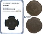 R716, Brunei, Sultan Hashim Jalal, 1 Cent AH1304 (1887) NGC AU50BN