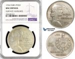 R774, Cuba, "ABC" Peso 1936, Philadelphia, Silver, NGC UNC Det.