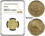 R776, Estonia, 1 Kroon 1934, NGC MS65