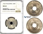 R788, Palestine, 10 Mils 1927, London, NGC MS63