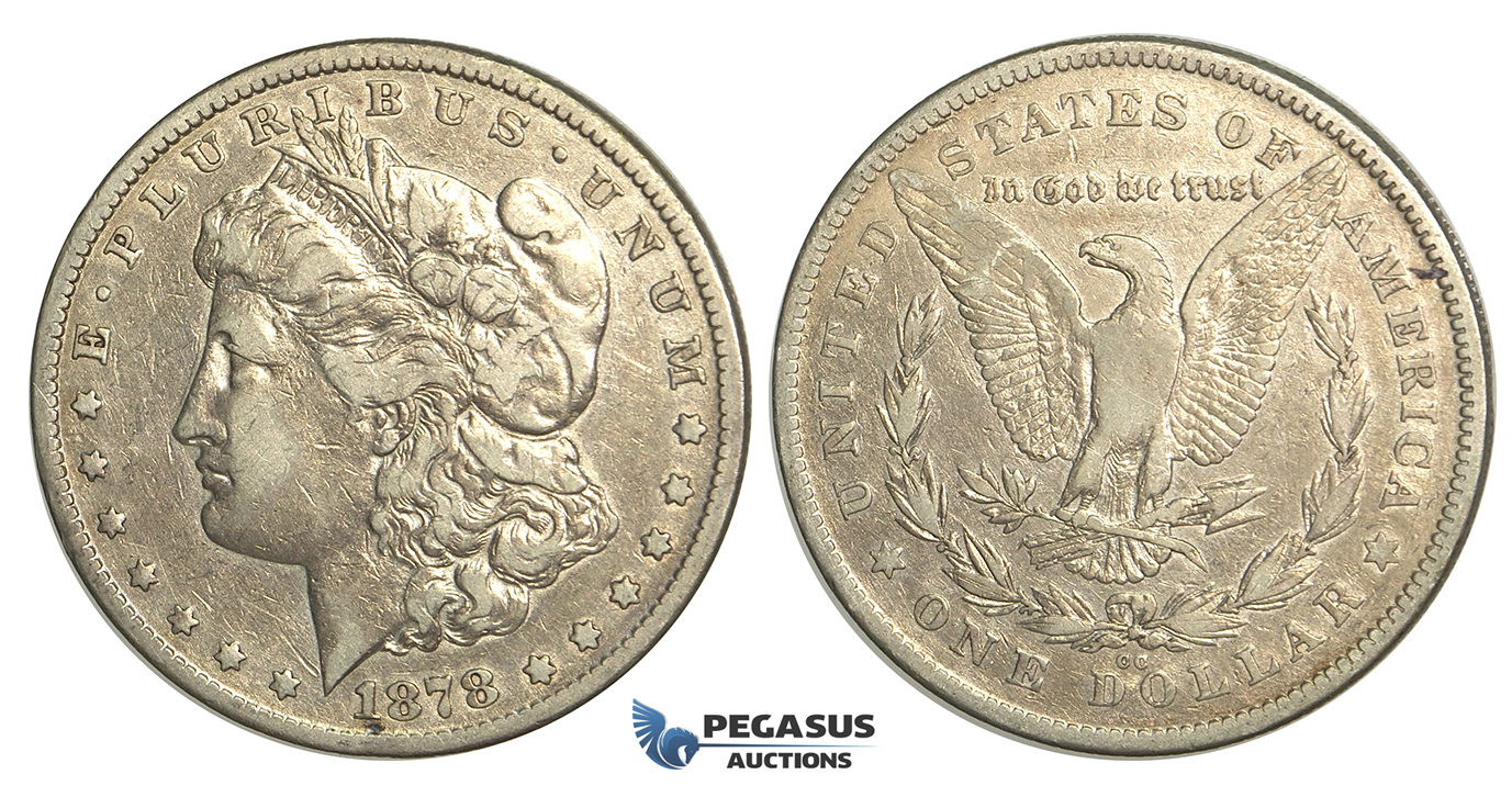 R79, United States, Morgan Dollar 1878-CC, Carson City, Silver, Toned VF
