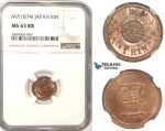 R816A, Japan, Meiji, Rin Yr. 7 (1874) NGC MS63RB
