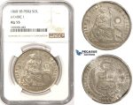 R818, Peru, 1 Sol 1868 YB, Lima, Silver, NGC AU55 "Arabic 1"