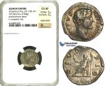 R82, Roman Empire,  Divus Antonius Pius (138-161 AD) AR Denarius (2.84g) Rome, Posthumous issue, struck 161 AD under Marcus Aurelius, DIVO PIO, NGC Ch XF