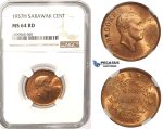 R821, Sarawak, C.V. Brooke Rajah, Cent 1937-H, Heaton, NGC MS64RD