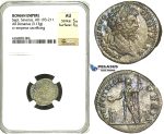 R84, Roman Empire, Septimius Severus (193-211 AD) AR Denarius (3.13g) Rome, 201 AD, NGC AU