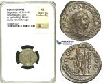 R86, Roman Empire, Elagabal (218-222 AD) AR Denarius (3.13g) Rome, 218-222 AD, Jupiter, NGC AU