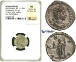R87, Roman Empire, Julia Mamaea, Augusta (222-235 AD) AR Denarius (2.83g) Rome, Vesta/Palladium, NGC MS