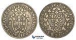 R88, Angola, Maria I, 8 Macutas 1796, Silver, Nice toning!