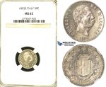 S28, Italy, Umberto I, 50 Centesimi 1892-R, Rome, Silver, NGC MS62 (Full mirror fields) Rare!