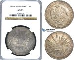 S30, Mexico, 8 Reales 1889 Ca MM, Chihuahua, Silver, NGC MS63 (Fine toning!)