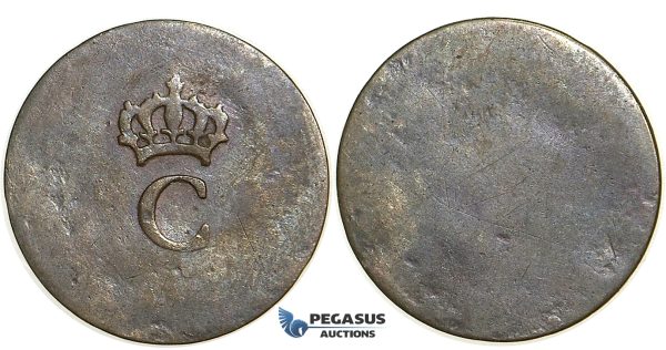 S59, French Colonies (West Indies) Louis XVI, Stampee ND (1779) Billon, Nice and Rare!